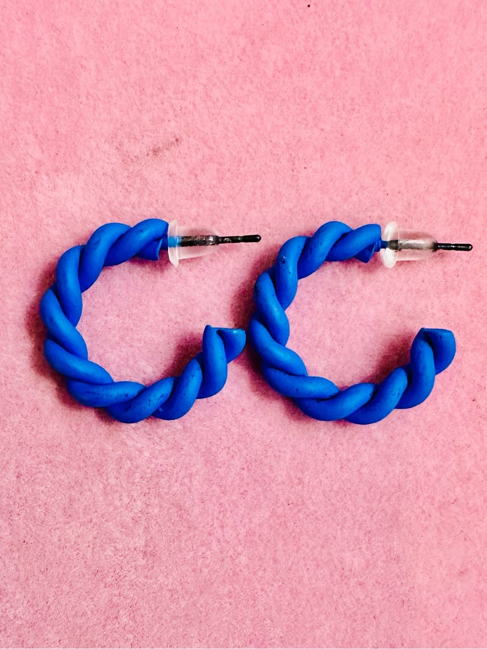 NWT Cobalt Blue Twisted Hoop Earrings